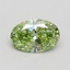0.53 Ct. Fancy Vivid Green Oval Lab Grown Diamond