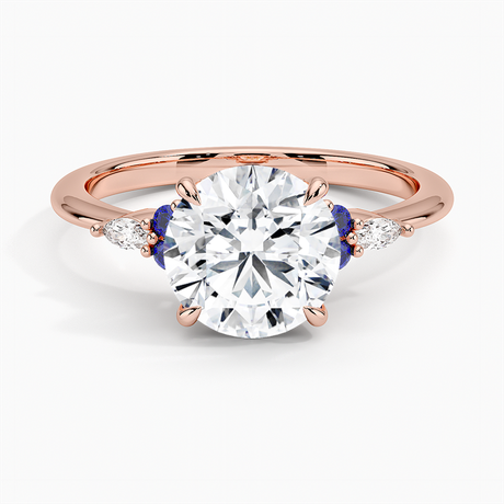 14K Rose Gold Nadia Sapphire and Diamond Ring