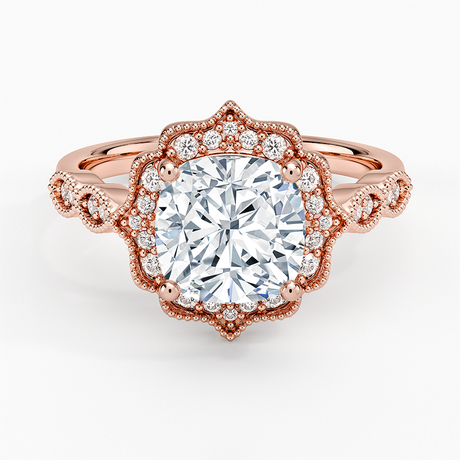 Vintage Halo Engagement Ring - Cadenza