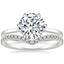 Platinum Secret Halo Six-Prong Diamond Ring with Flair Diamond Ring (1/6 ct. tw.)