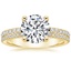 18K Yellow Gold Fiona Double Band Diamond Ring, smalltop view