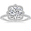 18K White Gold Reina Halo Diamond Ring, smalltop view