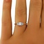 The Coquina Ring, smalltop view on a hand