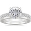 18KW Moissanite Sienna Diamond Ring (2/5 ct. tw.) with Petite Quattro Diamond Ring, smalltop view