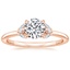 14K Rose Gold Mara Diamond Ring, smalltop view