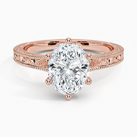 14K Rose Gold Hudson Engraved Ring