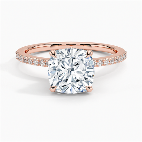 14K Rose Gold Ballad Hidden Floral Halo Diamond Ring
