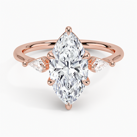 14K Rose Gold Cometa Three Stone Diamond Ring