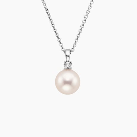 Premium Akoya Cultured Pearl and Diamond Necklace