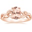 14K Rose Gold Budding Willow Solitaire Ring, smalltop view