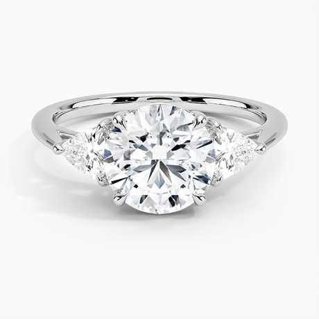 Platinum Luxe Trillion Cut Three Stone Diamond Ring