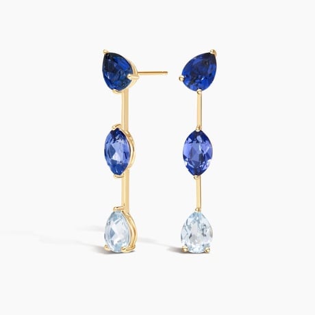 Elizabeth Taylor Ombré Lab Sapphire and Lab Spinel Drop Earrings