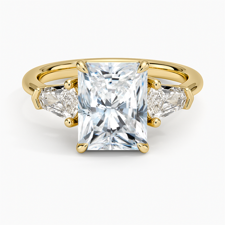 18K Yellow Gold Shield Cut Three Stone Diamond Ring (1/2 ct. tw.)