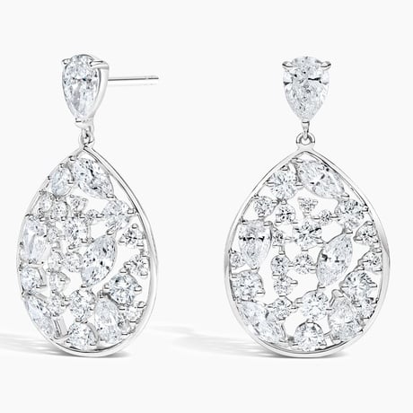 Luxe Snow Inspired Diamond Drop Earrings