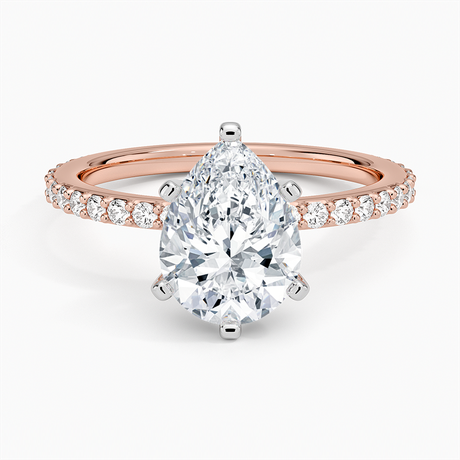 14K Rose Gold Petite Shared Prong Three-Quarter Coverage Diamond Ring (1/3 ct. tw.)