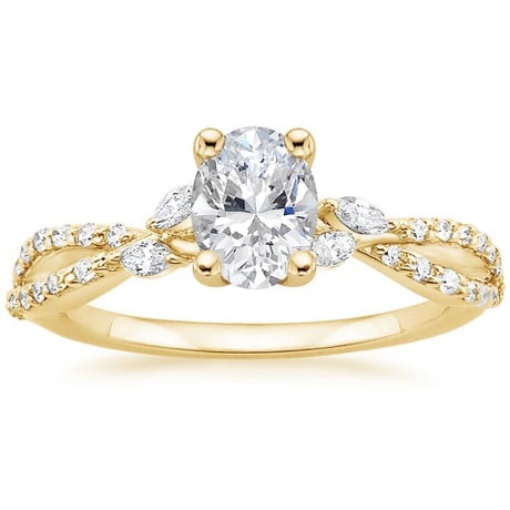 18K Yellow Gold Luxe Willow Diamond Ring (1/4 ct. tw.) with Luxe Winding Willow Diamond Ring (1/4 ct. tw.)