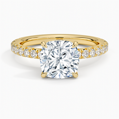 18K Yellow Gold Amelie Three-Quarter Coverage Diamond Ring