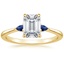 18K Yellow Gold Aria Ring with Sapphire Accents, smalltop view