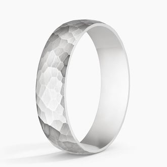 Canyon Matte Slim Profile 5mm Wedding Ring in Platinum