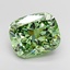 4.77 Ct. Fancy Vivid Green Cushion Lab Grown Diamond