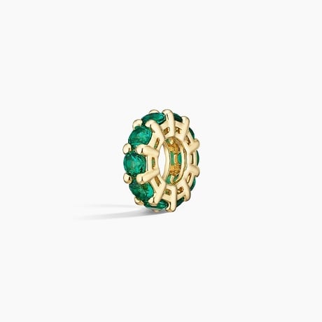Lab Emerald Rondelle Charm