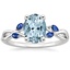 Platinum Willow Ring With Sapphire Accents, smalltop view
