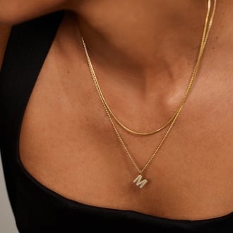 Initial Diamond Pendant Necklace