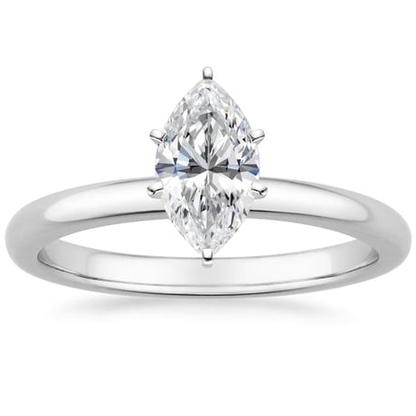 18K White Gold Six-Prong 2mm Comfort Fit Bridal Set