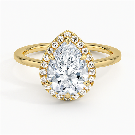 18K Yellow Gold Vienna Halo Diamond Ring