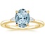 18K Yellow Gold Aria Perfect Fit Three Stone Diamond Ring, smalltop view
