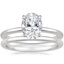 18K White Gold Adorned Petite Elodie Diamond Ring with Petite Comfort Fit Wedding Ring