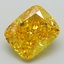 4.21 Ct. Fancy Vivid Yellow Cushion Lab Grown Diamond