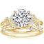 18K Yellow Gold Summer Blossom Diamond Ring (1/4 ct. tw.) with Winding Willow Diamond Ring