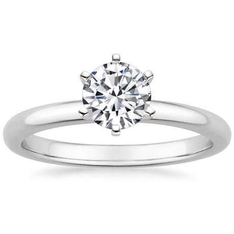 18K White Gold Six-Prong 2mm Comfort Fit Bridal Set
