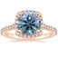 14K Rose Gold Luxe Odessa Halo Diamond Ring, smalltop view