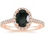14K Rose Gold Luxe Odessa Halo Diamond Ring, smalltop view