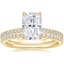 18K Yellow Gold Petite Demi Diamond Ring with Ballad Diamond Ring