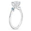 18K White Gold Camellia Indigo Milgrain Ring, smallside view
