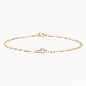 Lab Diamond Bezel Paperclip Chain Bracelet