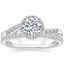18K White Gold Chamise Halo Diamond Ring (1/5 ct. tw.) with Ballad Diamond Ring (1/6 ct. tw.)