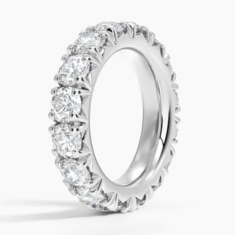 French Pavé Eternity Diamond Ring (5 ct. tw.) in 14K White Gold