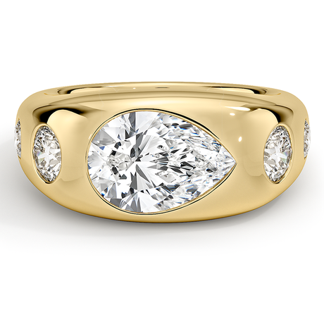 Sloane Flush Set Five Stone Diamond Dome Ring