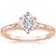 14K Rose Gold Hudson Engraved Ring, smalltop view