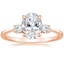 14K Rose Gold Petite Selene Three Stone Diamond Ring (1/10 ct. tw.), smalltop view