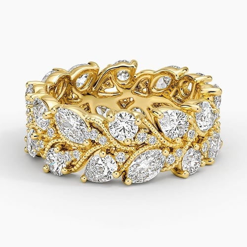 Camellia Eternity Diamond Ring in 18K Yellow Gold | Brilliant Earth