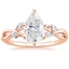 14K Rose Gold Willow Diamond Ring (1/8 ct. tw.), smalltop view