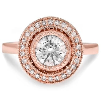 Custom Floating Halo Diamond Ring