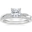 18K White Gold Petite Twisted Vine Hidden Halo Diamond Ring with Luxe Ballad Diamond Ring (1/4 ct. tw.)