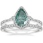 Platinum Luxe Aria Halo Diamond Ring (1/4 ct. tw.) with Luxe Sia Diamond Open Ring (1/5 ct. tw.)