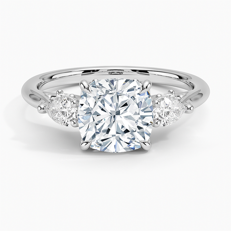 18K White Gold Secret Garden Gallery Three Stone Diamond Ring